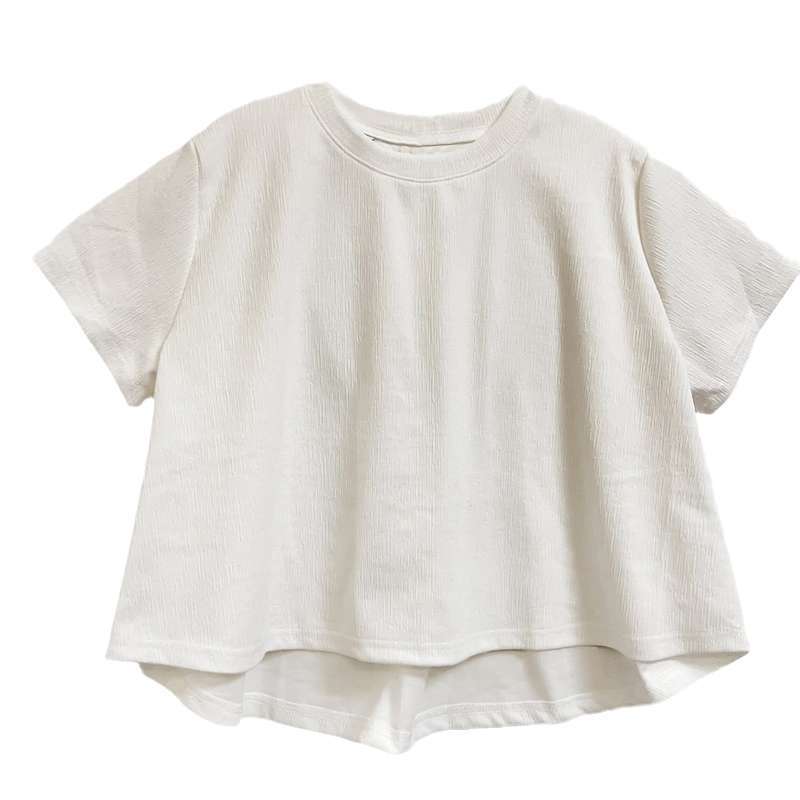 キレイめファッション 　クロップド丈コットンブラウス