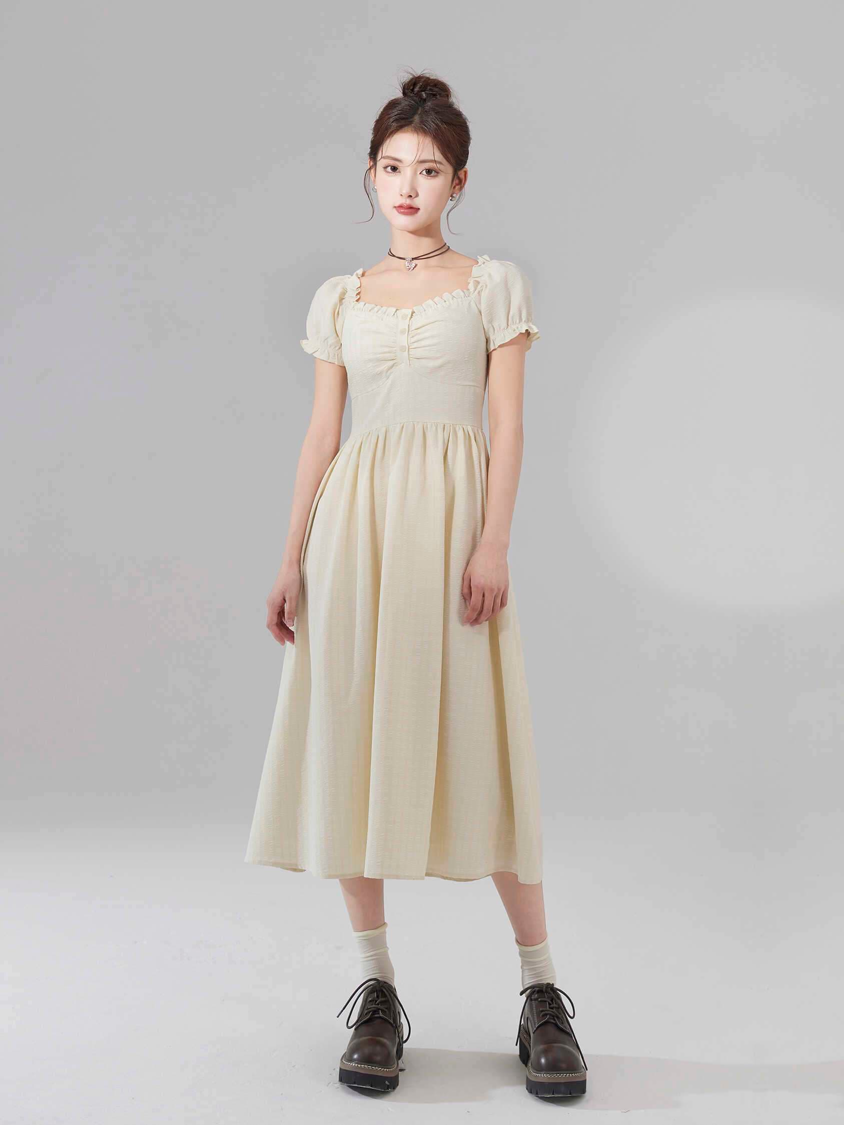 キレイめファッション 乙ふんわりきれいめドレスワンピース