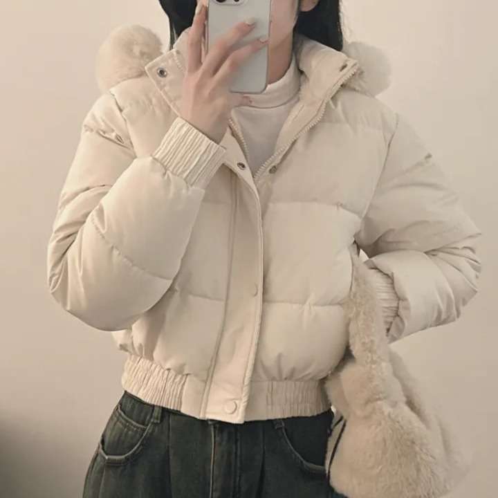 キレイめファッション きれいめ切替ボアショート丈ダウンブルゾン