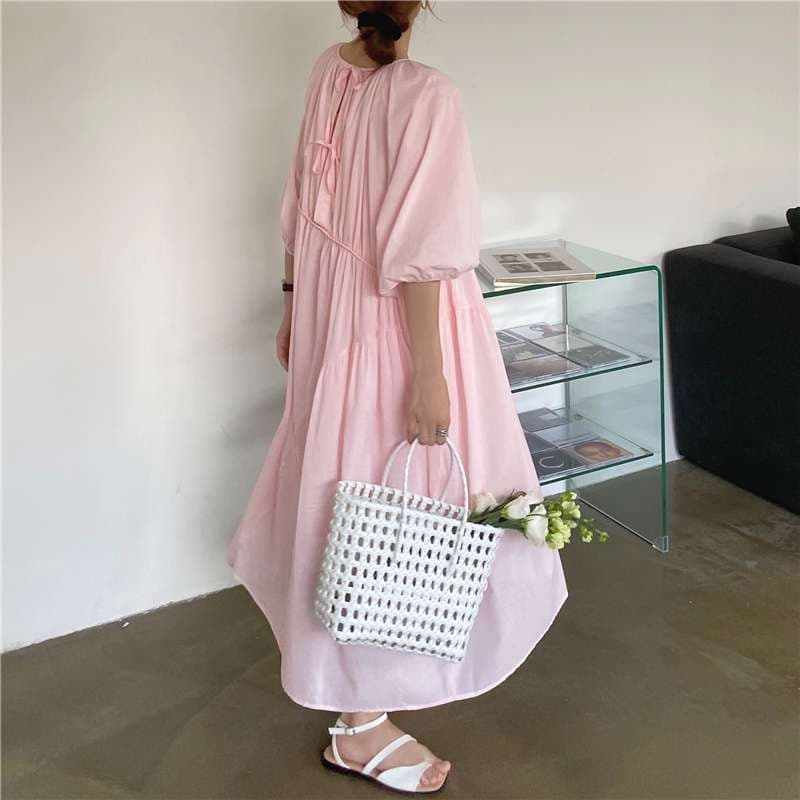 キレイめファッション  ふんわりシルエットリラックスワンピース