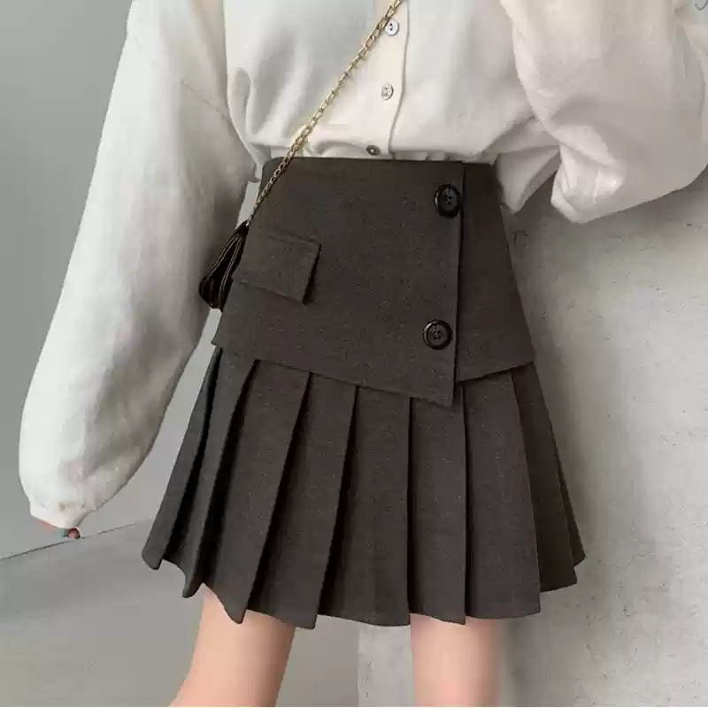 キレイめファッション  きれいめプリーツ入りミニスカート