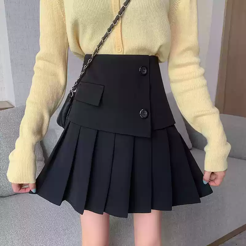 キレイめファッション  きれいめプリーツ入りミニスカート