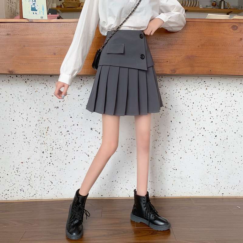 キレイめファッション  きれいめプリーツ入りミニスカート