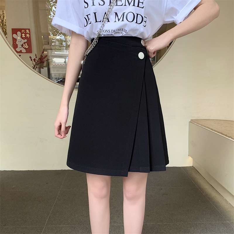 キレイめファッション  きれいめプリーツラップAラインスカート