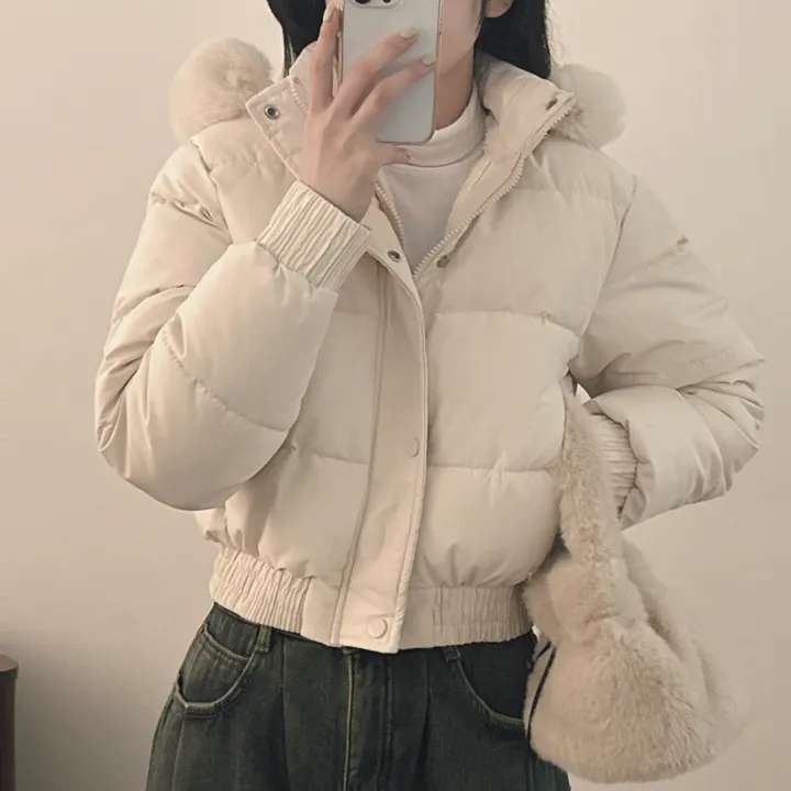 キレイめファッション きれいめ切替ボアショート丈ダウンブルゾン