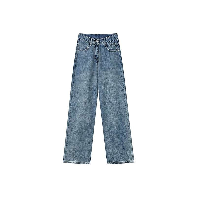 キレイめファッション  ゆったりきれいめワイドデニムパンツ
