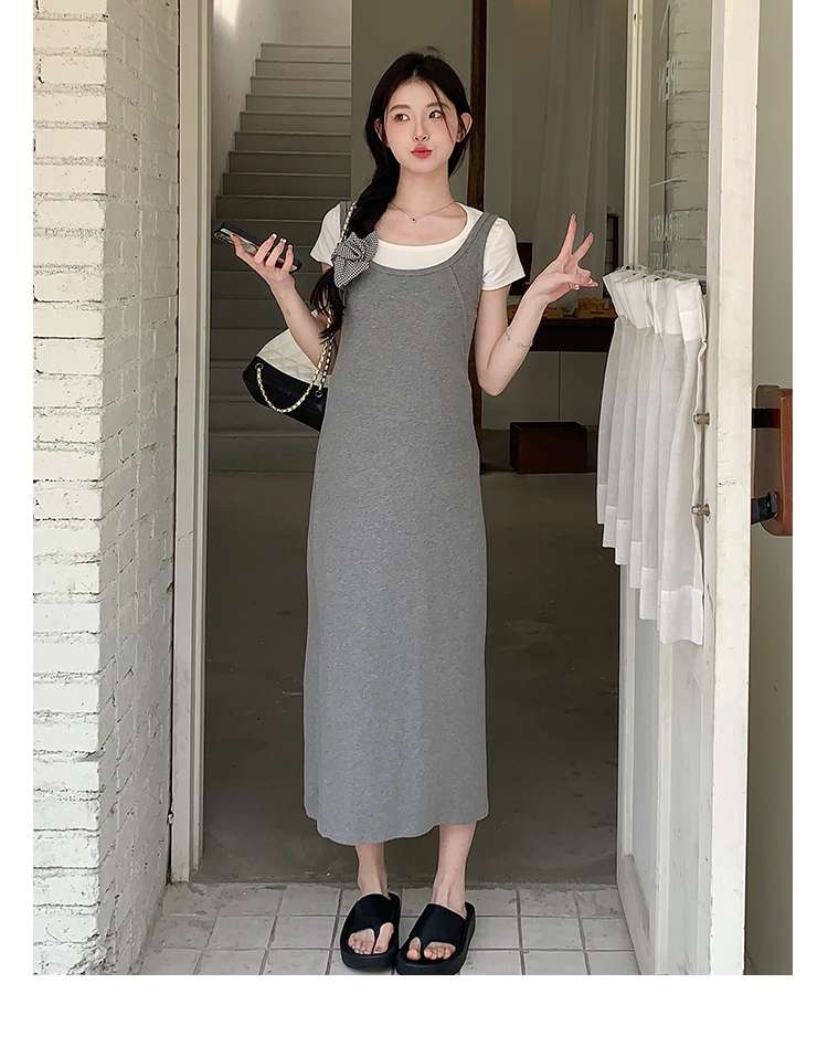 きれいめファッション  ロング丈キャミソールワンピース