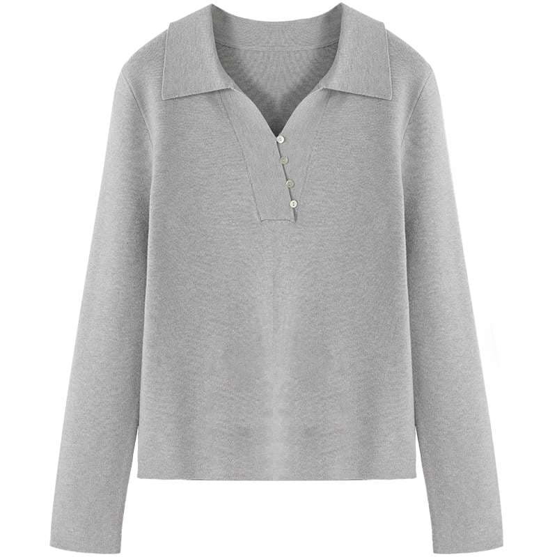 キレイめファッション  エレガントVネックニットプルオーバー