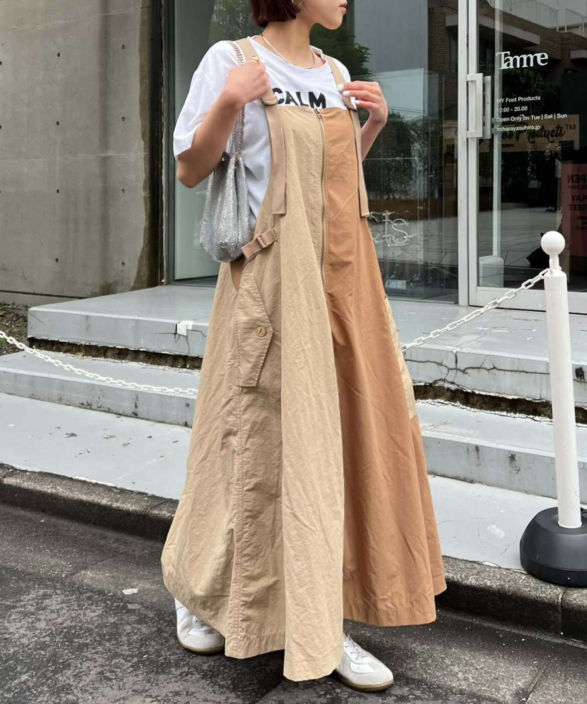 キレイめファッション シンプルきれいめカジュアルキャミワンピース