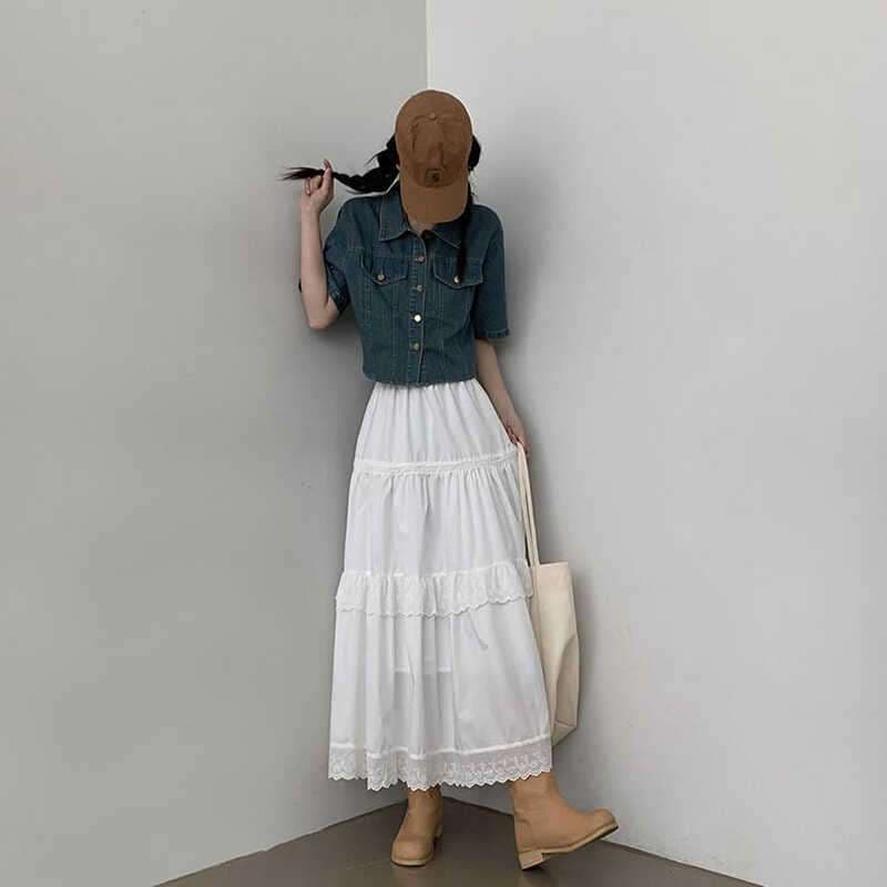 キレイめファッション  シフォンティアードレーススカート