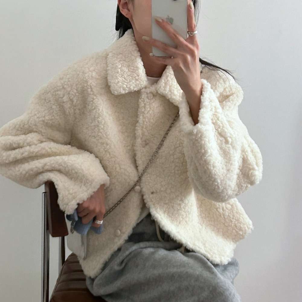 キレイめファッション きれいめボアカラーショート丈ジャケット