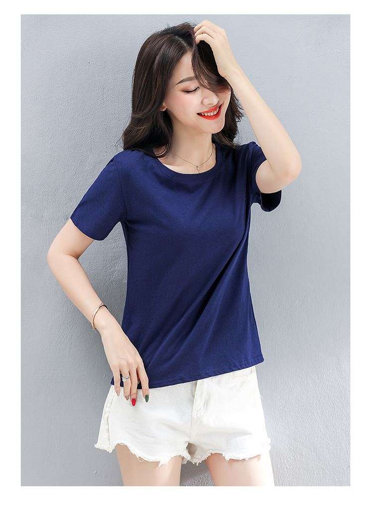 キレイめファッション  シンプルきれいめクルーネック半袖Tシャツ