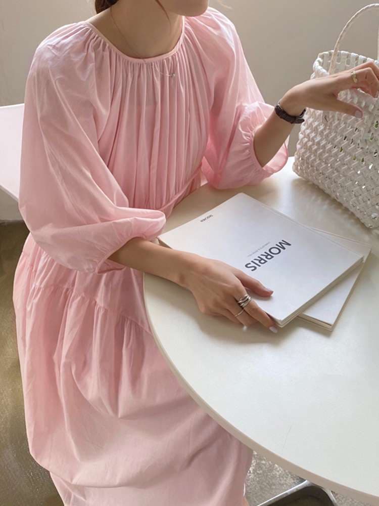 キレイめファッション  ふんわりシルエットリラックスワンピース