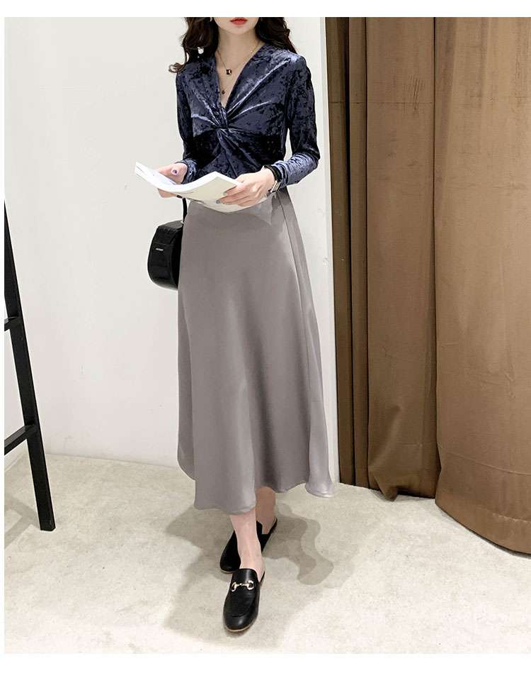 キレイめファッション  エレガントフレアロングスカート