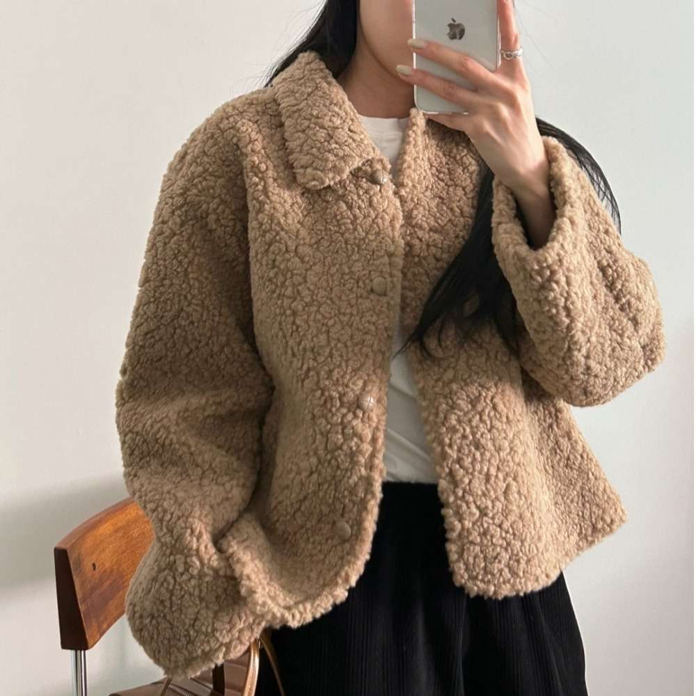 キレイめファッション きれいめボアカラーショート丈ジャケット