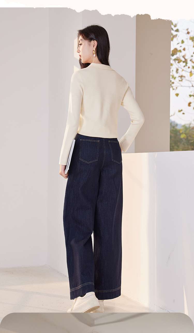 キレイめファッション  エレガントVネックニットプルオーバー