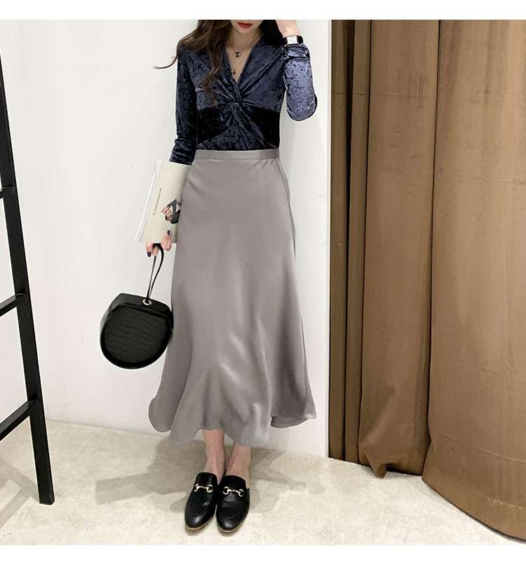 キレイめファッション  エレガントフレアロングスカート