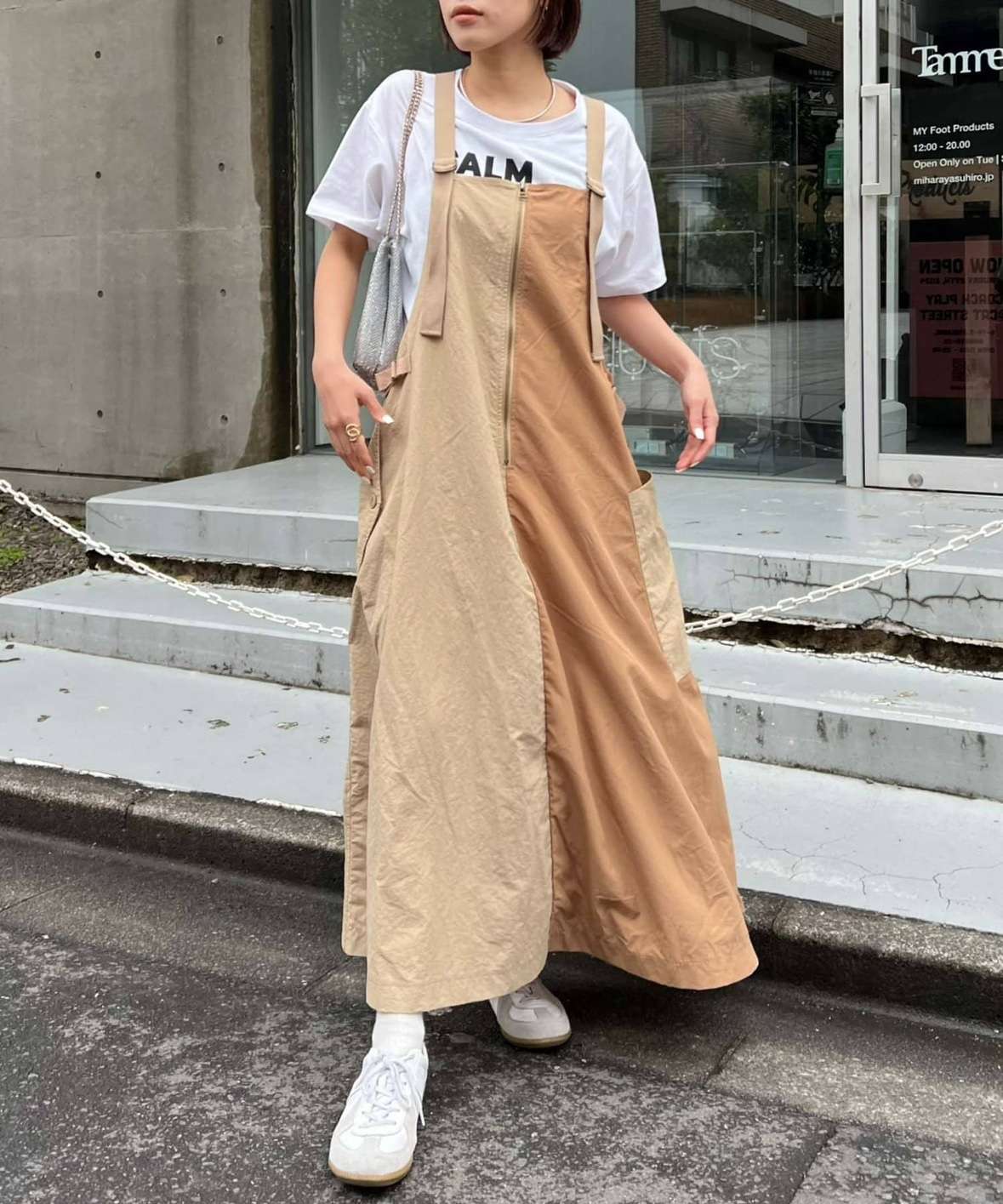 キレイめファッション シンプルきれいめカジュアルキャミワンピース