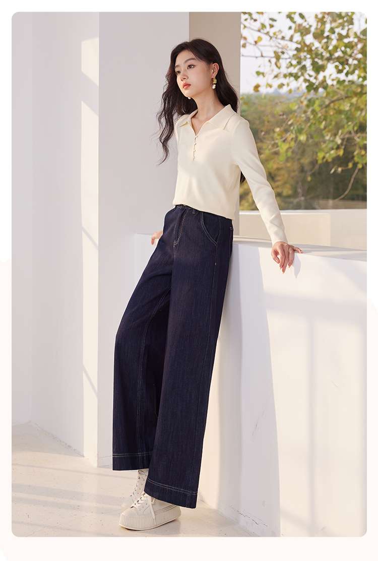 キレイめファッション  エレガントVネックニットプルオーバー