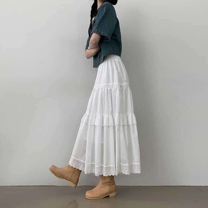 キレイめファッション  シフォンティアードレーススカート