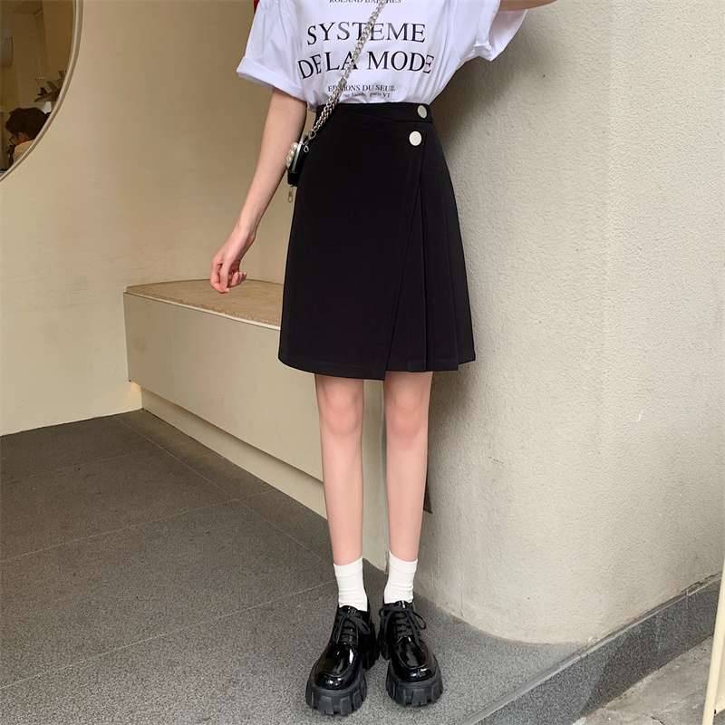 キレイめファッション  きれいめプリーツラップAラインスカート