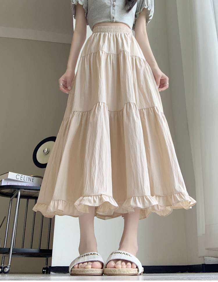 キレイめファッション  きれいめカジュアルティアードロングスカート