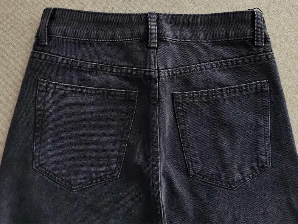 キレイめファッション きれいめストレートデニムパンツフルレングス