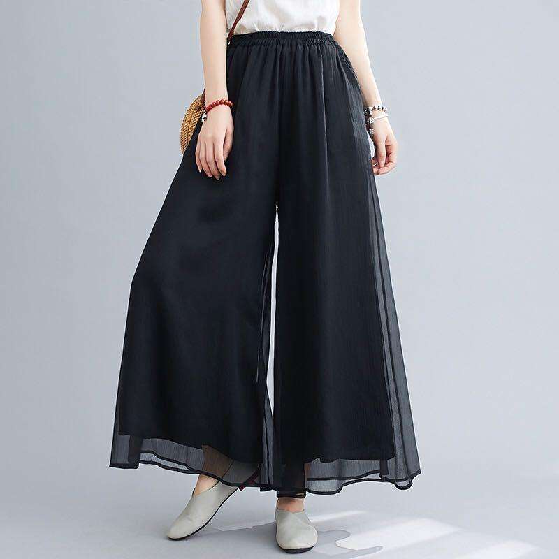 キレイめファッション エアリーシフォンマキシスカート