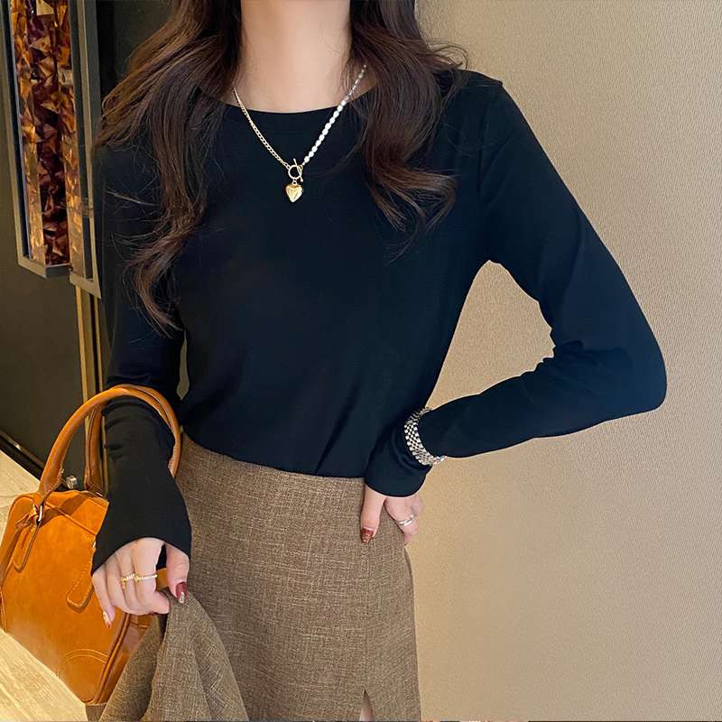 キレイめファッション ベーシックロングスリーブきれいめカットソー